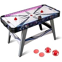 Giantex 54" Air Hockey Table - Arcade Hockey Table Gaming Set w/LED Electronic Scoring & Lights, 2 Pucks, 2 Pushers, Powerful