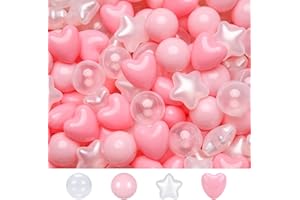 TRENDPLAY Ball Pit Balls Star and Heart Shapes for Toddlers - 100 Count Plastic Balls for Ball Pit Fun and Play, Different Shapes