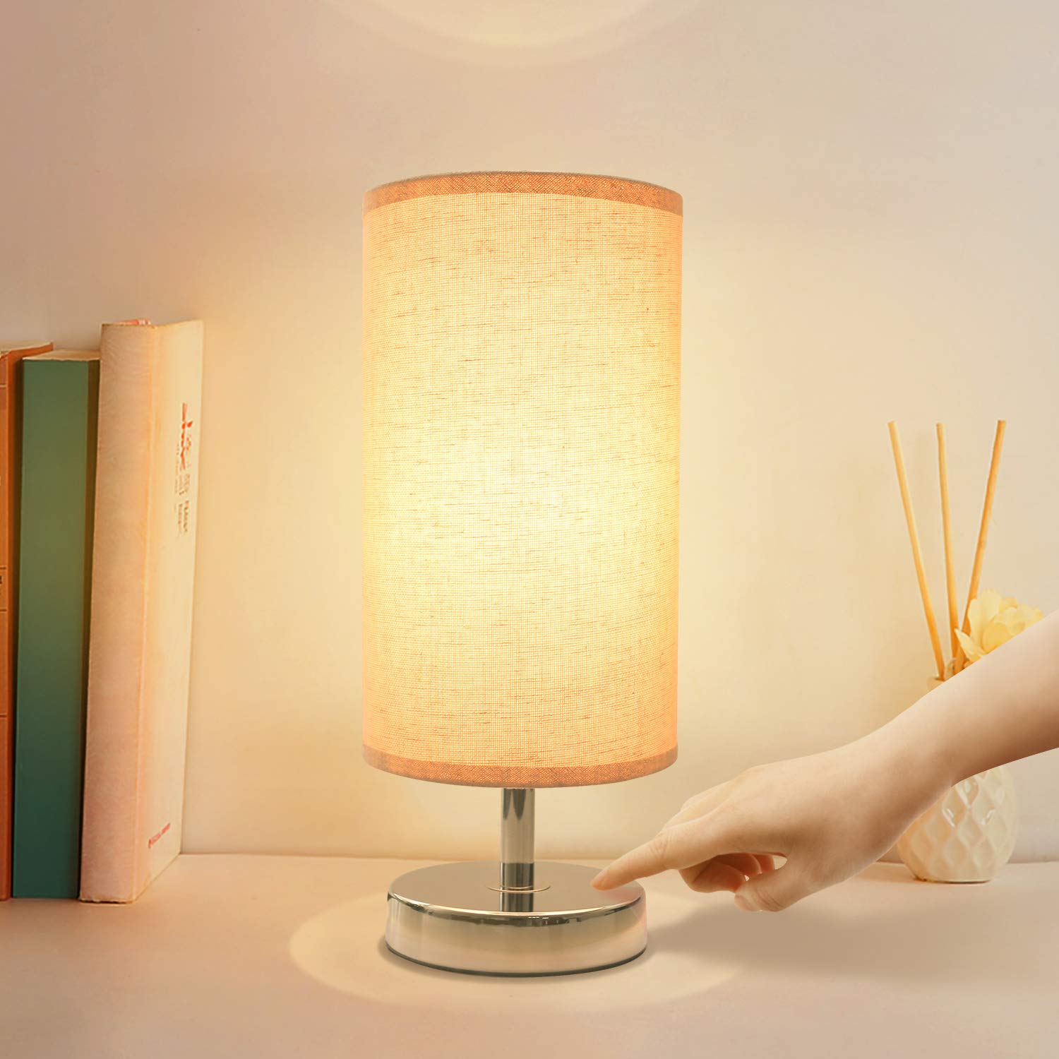 Touch Control Lamp, Aooshine Minimalist Bedside Table Desk Lamp Modern