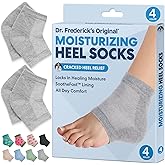 Dr. Frederick's Original Moisturizing Heel Socks for Dry Cracked Heels Treatment - Infused with Olive Oil, Jojoba Oil and Vitamin E - 2 Pairs - Valentines Day Gifts for Her & Him - Original Formula