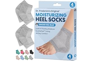 Dr. Frederick’s Original Moisturizing Heel Socks for Dry Cracked Heels Treatment – Infused with Olive Oil, Jojoba Oil and Vitamin E – 2 Pairs – Stocking Stuffers for Adults – Original Formula
