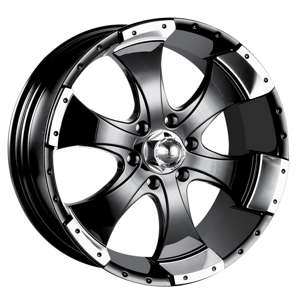 Rueda mecanizada negra Ion Alloy 136 (15x6/5x114,3 mm)