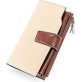 SENDEFN Women Leather Wallets RFID Blocking Clutch Card Holder Ladies Purse with Zipper Pocket