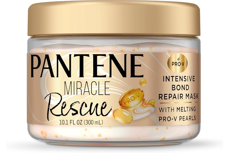 Pantene Miracle Rescue Hair Mask, Intensive Bond Repair with Melting Pro-V Pearls, Melts Away Damage, Builds Bonds, Strengthens Against Damage, Deep Conditioning for Dry Damaged Hair, 10.1 fl oz