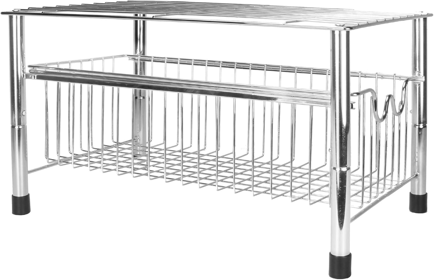 Under Sink Organiser Wire Rack with Sliding Basket Drawer 2 Tier