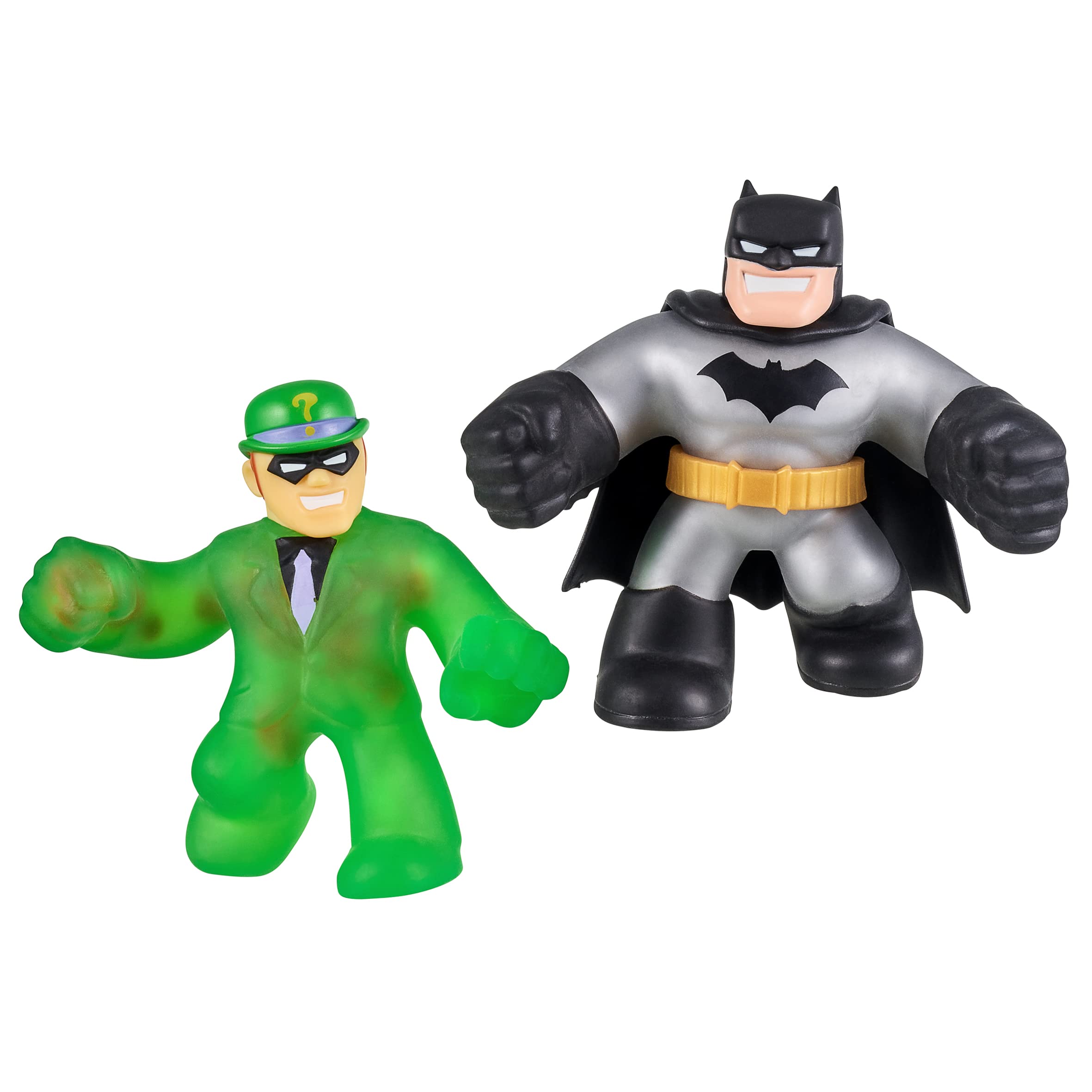 Heroes of Goo Jit Zu DC Versus Pack - 2 Stretchy, Squishy Figures with Super Squishy Batman versus Super Gooey Riddler, Perfect Christmas/Birthday Present For 4 To 8 Year Olds, Stretchy Tactile Play