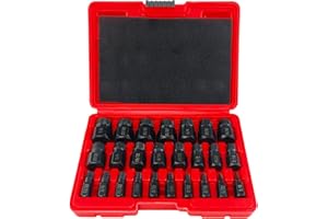 25Pcs Screw Extractor Set, Damaged Bolt Remover Tool for Stripped Broken Rounded Screws, Nuts & Studs | Easy Out Multi-Spline