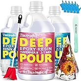 Teexpert Deep Pour Epoxy Resin, 1.5 Gallon Epoxy Resin Kit for 2-4" Pour Depths, Crystal Clear & High Gloss, Bubble-Free Casting Resin for River Tables, Flower Preservation and Mold Crafts - 2:1 Mix