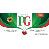PG Tips Premium Black Tea Bags Non-Pyramid, 40 Count (Pack of 1)