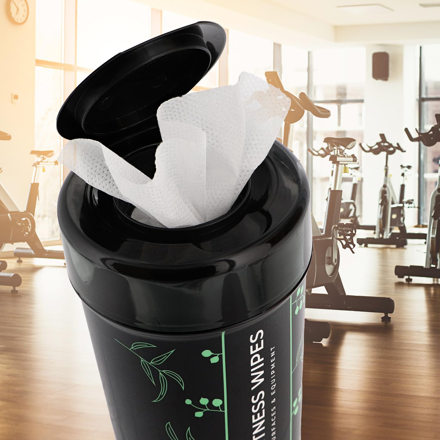 Wipex Fitness Equipment Wipes | Clean Gym Equipment, Yoga Mats, Peloton Bike Cleaner, Exercise Machine Wipes | Lemongrass, Eucalyptus, 75 Ct Canister