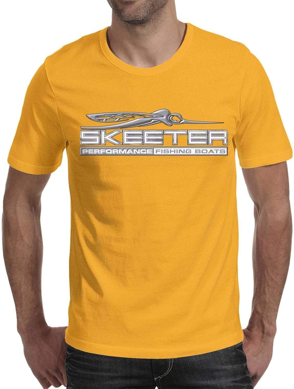 Novelkseer Casual Men Cotton Printing Pullover Skeeter-White-Logo- Short Sleeve T-Shirts