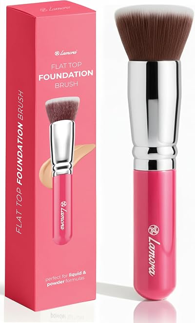 Lamora Make Up Foundation Kabuki Flat Top Brush - Premium Dense Synthetic
