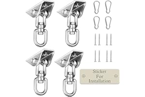 Aisto Heavy Duty Swing Hangers for Wooden Sets 4000 LB Capacity Hammock Hanger 360 Swivel Stainless Steel Swing Hardware 4 Packs for Porch/Playground/Yoga/Heavy Bag