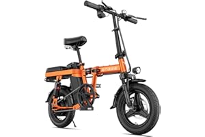 ENGWE Folding Electric Bike for Adults Teens, 14" Fat Tire City Commuter Ebike, Mini Electric Bicycle with 350W (Peak 600W) Motor 48V 10AH Removable Battery Max 20MPH 37Miles