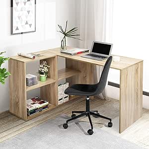 HOMEMAKE FURNITURE Escritorio de computadora en forma de L con