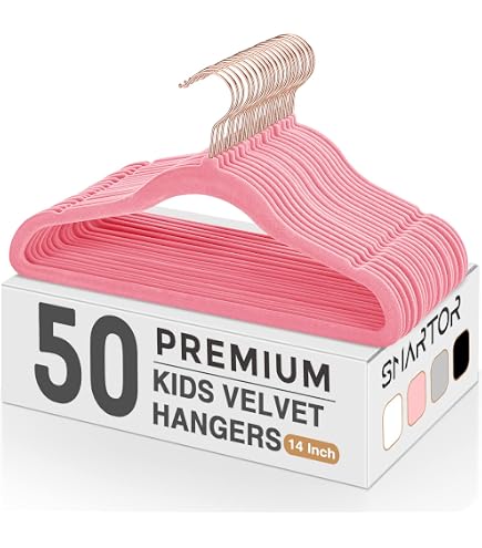 Kids Velvet Hangers - 25 Pack, Non-Slip, Slim Design For Shirts, Dresses & Pants - Saves Closet Space - View #2
