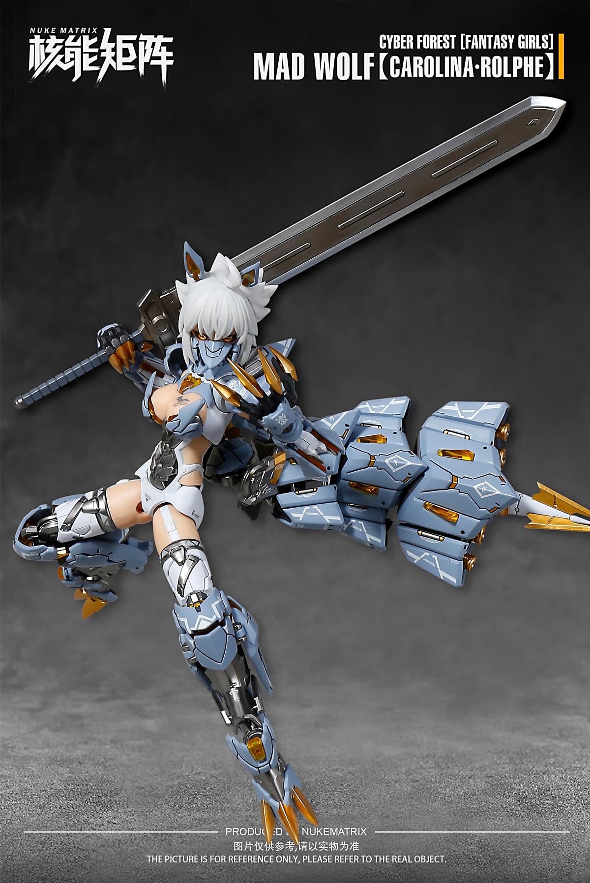 HiPlay Nuke Matrix Plastic Model Kits: Cyber Forest Fantasy Girls, MAD Wolf Carolina, Rolphe, Mecha Musume, Anime Style 1:12 Scale Collectible Action Figures DN