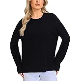 VETLURY Women's Oversized Pullover Sweater - 100% Merino Wool Crewneck Chunky Warm Knit Jumper Exposed Seam Fall Winter Tops