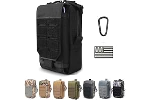 ONE WVW PIN Tactical Molle Utility Pouch Cell Phone Pouch, Waist Bag Belt Pouch for Men, EDC Bag Gadget Organizer Vest Pack Purse Mobile Phone Case Hunting Compact Bag for Runing