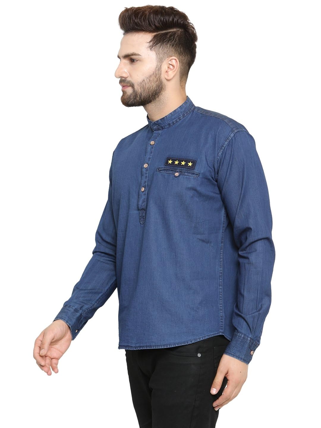 ben martin men's denim cotton kurta