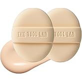 THE TOOL LAB Long-Lasting Cover Puff (Oval) - Korean Olive Young Makeup Puff Sponge for Liquid Foundation Cushion Shading Blusher, 5 Layer Memory Foam for Extra Coverage - 2.9 inch