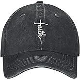 Walk with Jesus Embroidered Baseball Cap Vintage Adjustable Washed Cotton Christian Hat for Men Women,Black