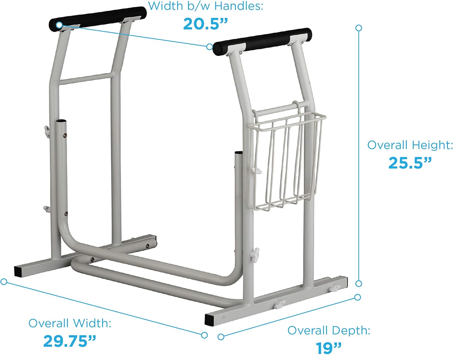 NOVA Stand Alone Toilet Rails & Frame, Portable & Lightweight Safety Support Frame for Bathroom Toilet, Quick & Easy Installation: Health & Personal Care