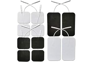 OUDYSCARE TENS Unit Replacement Pads - Compatible with AUVON and TENS 7000 Unit - Durable Self-Adhesive Electrodes Pads Combo 12 Pcs 2"X 2" and 2"X 4", Latex-Free for Lower Back and Multiple Pain Relief