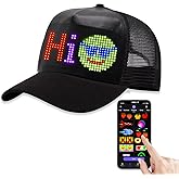 GOTUS LED Hats, LED Display Screen Smart Caps,Bluetooth APP Control,Custom Text, Patterns, Animations for Party Christmas