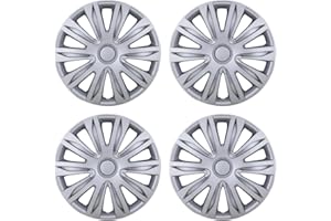 I1MOTOR 15'' Hubcaps Set of 4 Wheel Rim Cover Universal R15 Hub Caps Replacement ABS Material Exterior Accessories for Car Pickup Truck SUV (15-Inch, Lacquer)