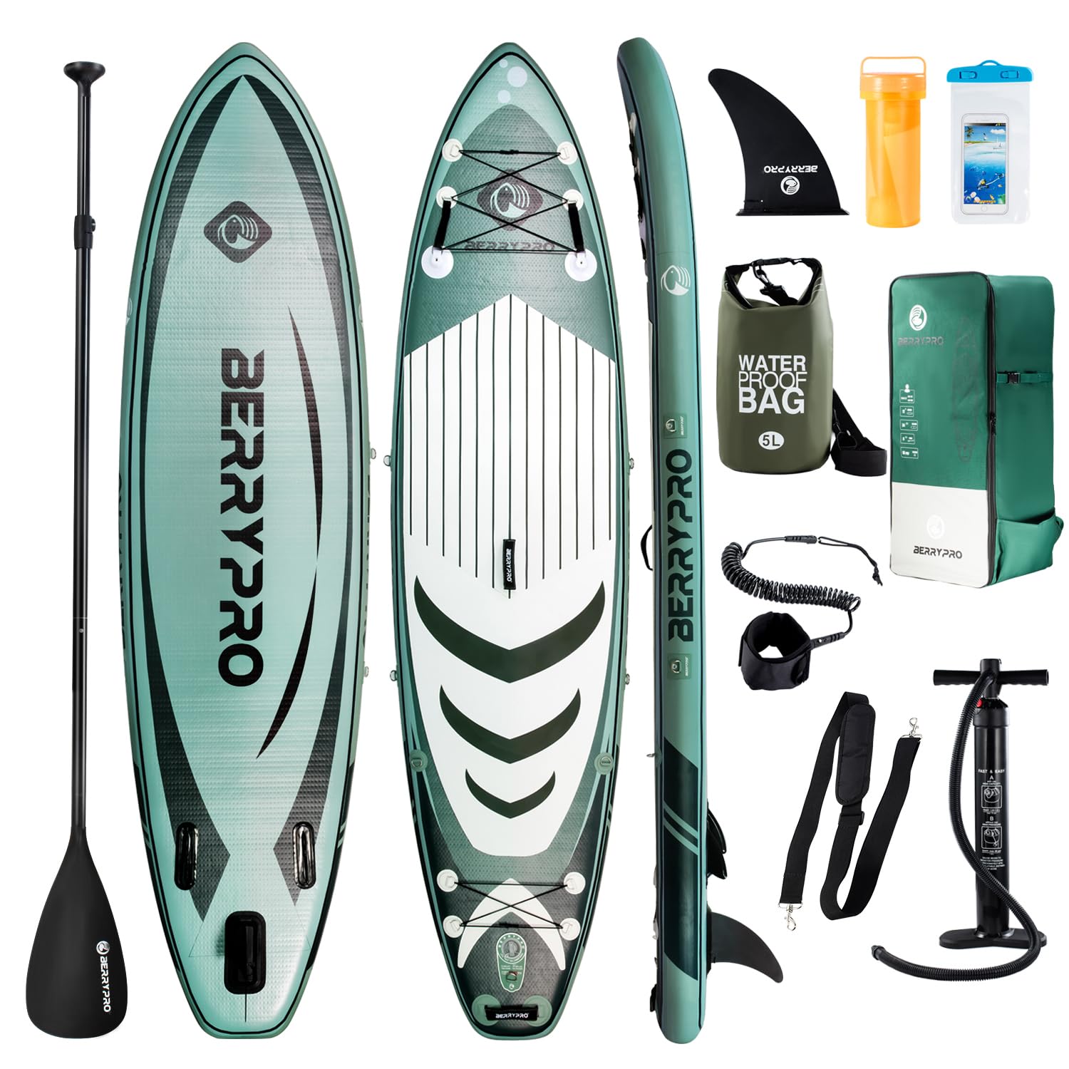 Photo 1 of BERRYPRO Inflatable Stand Up Paddle Board,Yoga Board,Fishing Paddle Board with Full Accessories for All Water Sport Skills (10'6''×32''×6''(Upgrades))