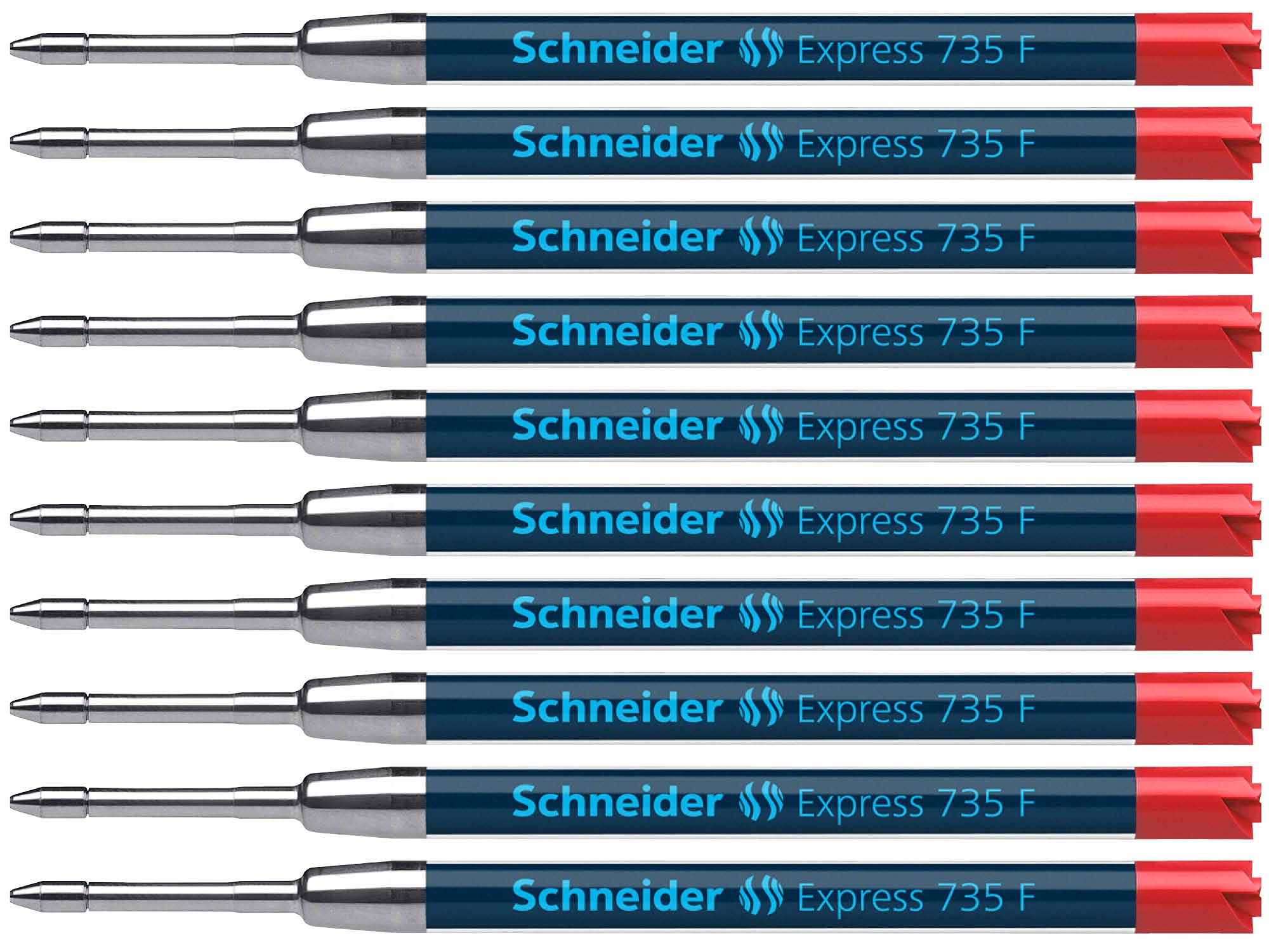 Schneider Express 735 F International Large-Capacity Refill Red Indelible ISO 12757-2 G2 Pack of 10