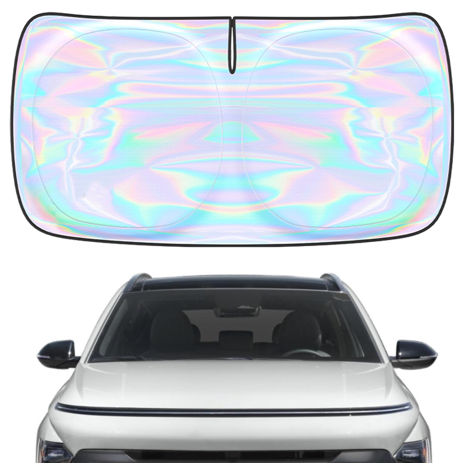 Photo 1 of for Hyundai Kona 2024-2025 Windshield Sun Shade Cover - Custom Fit Hyundai Kona Sunshade Foldable Front Window Sunshade Sun Visor Protector Block UV Rays Keep Your Car Cooler Car Accessories