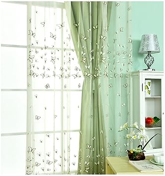 Scofeel Home 1er Spitze Blume Fenster Vorhang Gardinen Fensterschal Dekoschal Fur Wohnzimmer Kinderzimmer Schlafzimmer