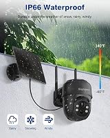 Septekon 2K Solar Wireless Security Camera 360 PTZ Battery IP66 Black view 5