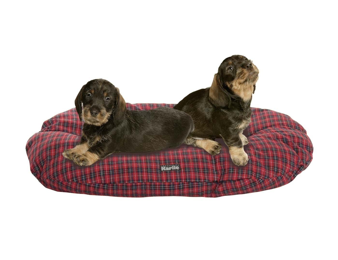 Karlie 61190 Luna Pet Cushion Oval 90 x 66 x 12 cm Red-Check
