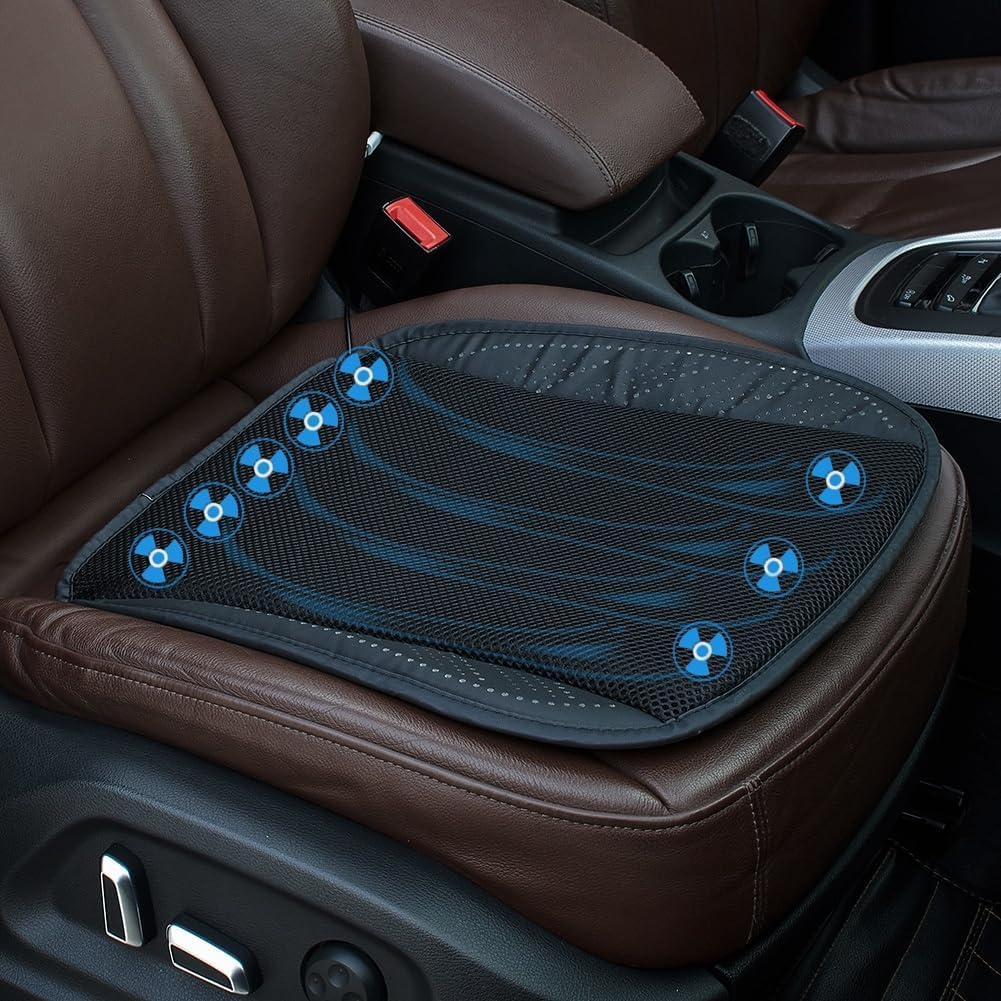 Photo 1 of brecoory Cooling Car Seat Cover, Ventilated Car Seat Cover, Removable Mesh, Easy to Clean, Suitable for Home, Office, Car, Ventilation, Three-Position Adjustment, Improved Sitting Posture, Black