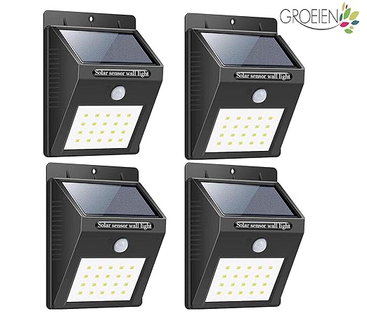 Groeien Waterproof Bright Solar Wireless Security Motion Sensor 20 LED Night Light for Outdoor