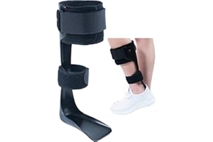 DouHeal AFO Foot Drop Brace, Innovative Half-Foot Design, Shoe-Friendly, Perfect Posture, Medical Drop Foot Brace for Walking, Foot Drop Orthotic Braces for Neuropathy, Men & Women (Medium, Left)