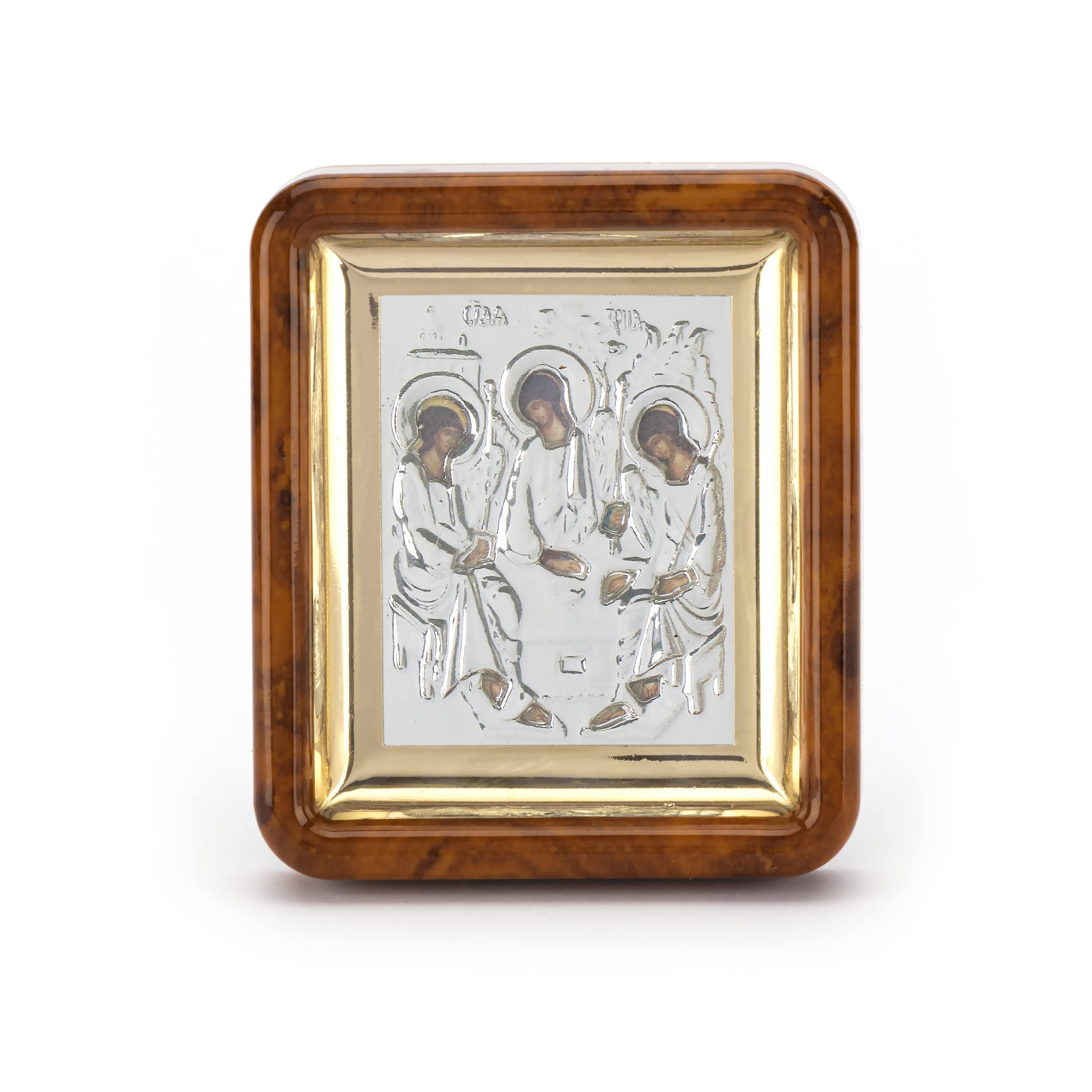 NKlaus Holy Trinity Icon in Frame with Plexiglass 7 x 6 cm Christian 11068