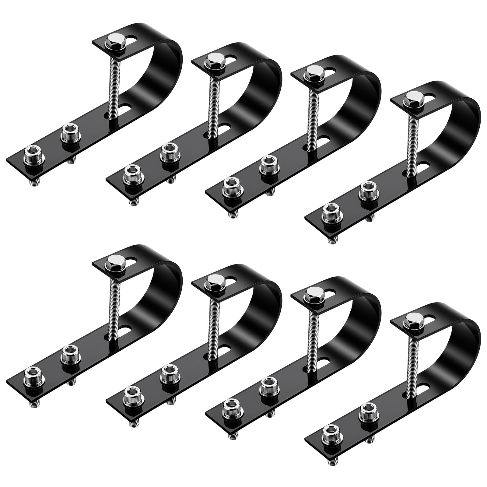 GETLITOOL 8 Stück Balkonkraftwerk Halterung 304 Edelstahl, Universal PV Modul Befestigung Haken für PV-Module, Solarmodul Halterung mit Komplettes Montageset für Balkon, Dach, Garage, Wohnmobil, Boot
