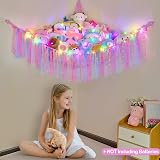 MHJY Toy Hammock Net with LED Light Large Corner Organizer view 2