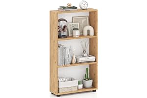 Giantex Bookshelf, 3-Tier Bookcase with Anti-Tipping Kit, 42" Tall Book Shelf, Modern Open Storage Shelf for Living Room Home