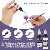 FansArriche Airbrush Paint Set 44 Colors 6 Thinners Water-Based Neon Opaque view 5