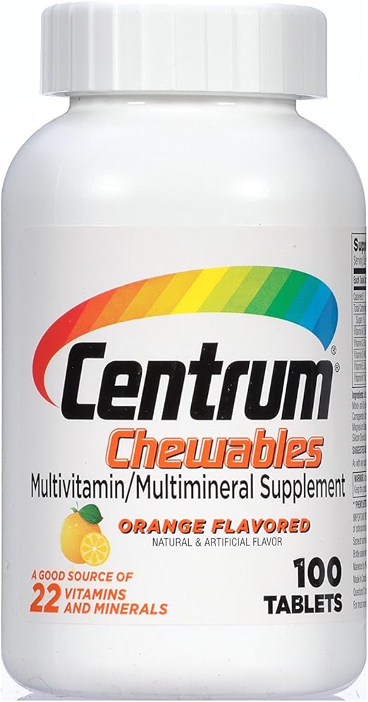 Centrum Chewable Tablets Orange Flavored 100 ct Health