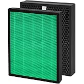 Vilaso 400/400S Replacement Filter Compatible with Coway Airmega 400, 400S, 400(G) & 400S(G) Air Purifier (Replaces Part AP-2015-FP) - Max2 Green HEPA & Activated Carbon 2-in-1 Filter Set (1 Set)