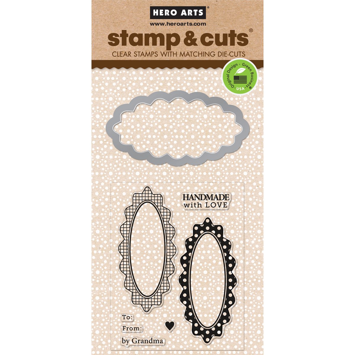 Hero Arts Stempel & Schneide-Set „Handmade Tags“ – Transparente Stempel Mit Schablonen, Für Kreative Karten