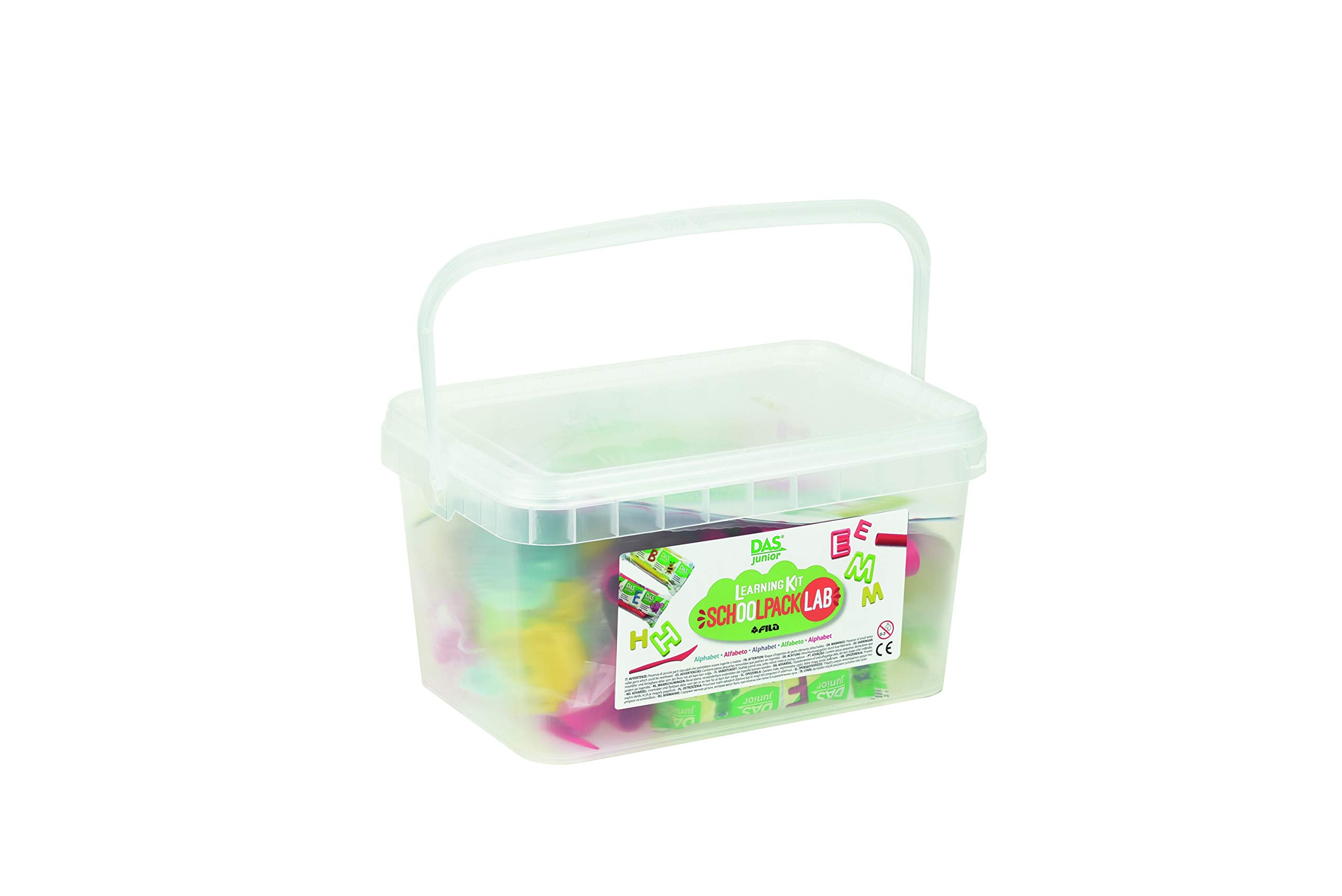 DAS Junior Schoolpack Lab Air-Hardening Modelling Clay Letters, Accessories, Guides and Set, For Schools and Art Classes
