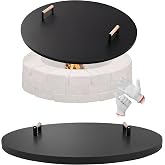 Otoolling 38 Inch Fire Pit Lid, 1.5 mm Steel Cover, Fits up to 36 Inch Pits | 1.5 mm Thick Metal, Round Fit for Pits up to 36 Inches; Weatherproof Surface Helps Keep Bowl Dry and Clean