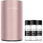 Waterless Essential Oil Diffuser Starter Kit - No Water Needed, Battery Operated Mini Scent Air Machine, Included 3x20ML Essential Oils, Portable Aromatherapy Diffuser for Home & Car & Office, Pink
